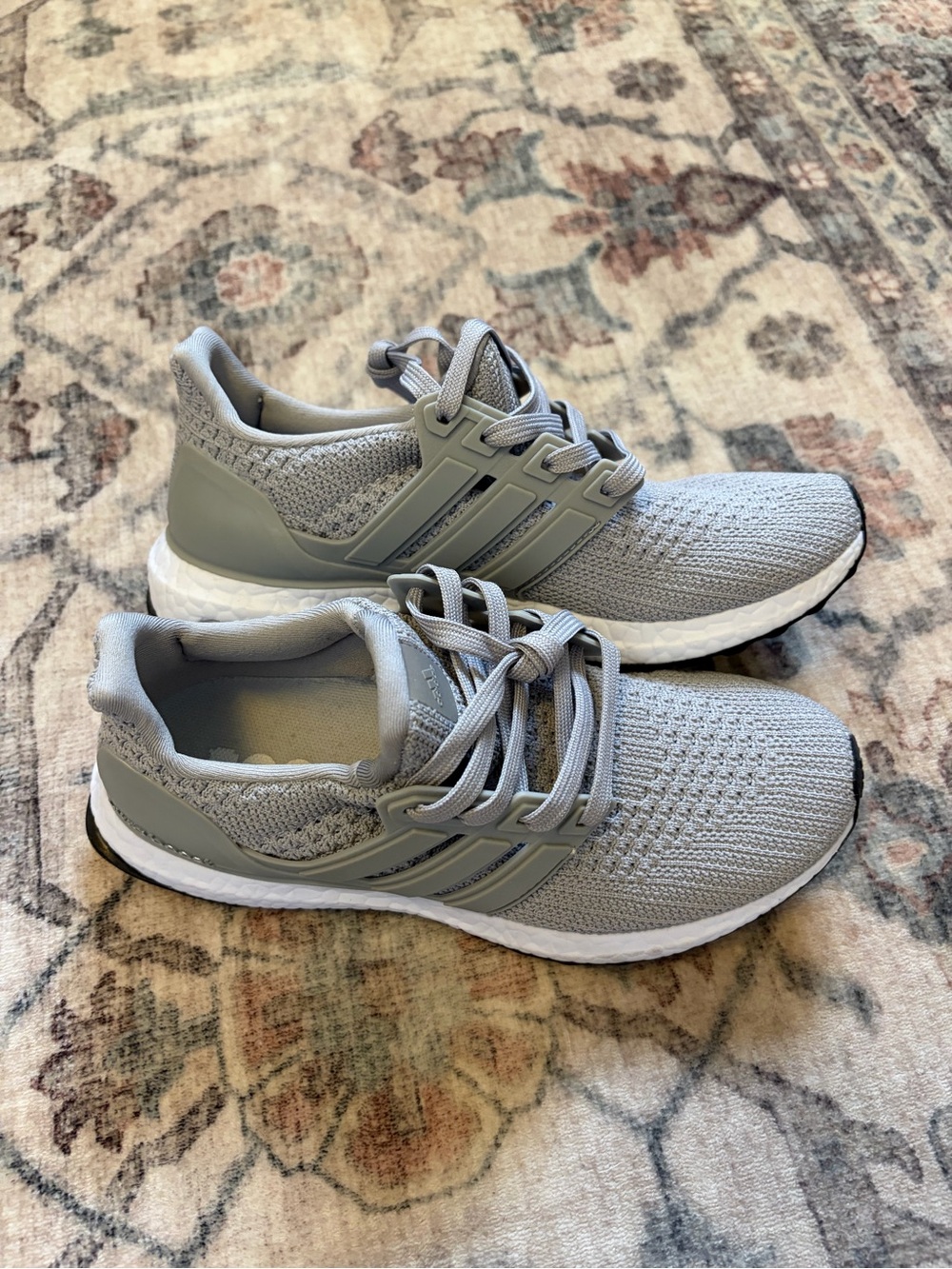 adidas Originals Light Gray Knit Running Sneakers